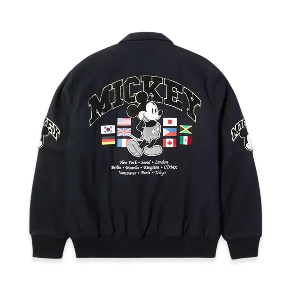 HUF x Disney Mickey Mouse Worldwide Tour Varsity Jacket "Navy"