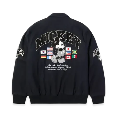 HUF x Disney Mickey Mouse Worldwide Tour Varsity Jacket "Navy"