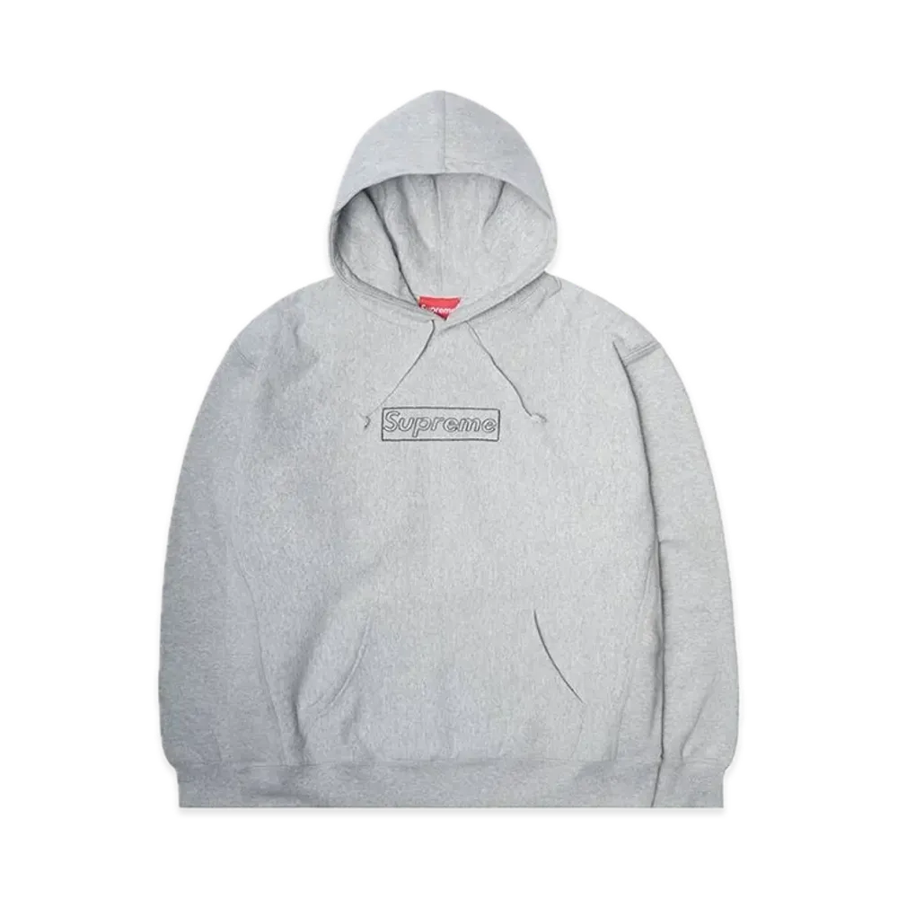 Supreme x KAWS Chalk Logo Hooded Sweatshirt "Grey"(2021)