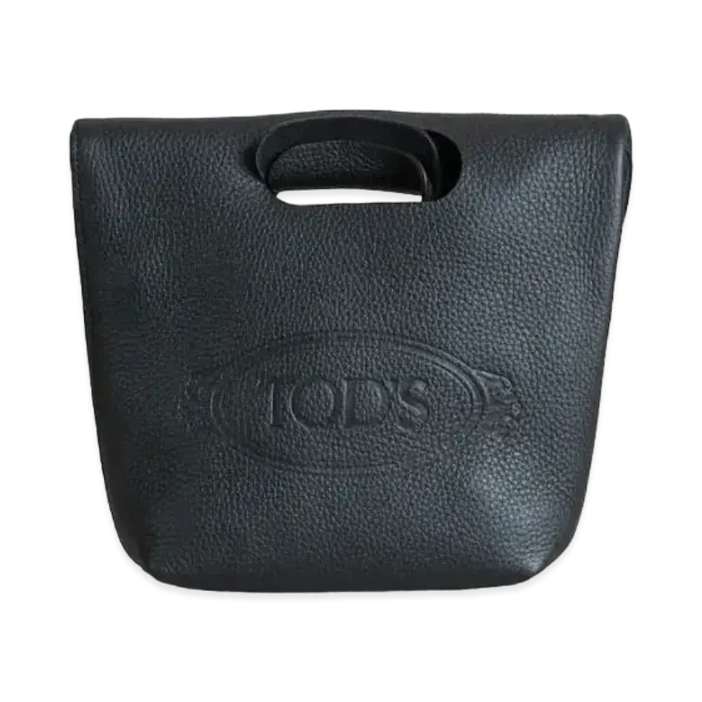 TOD'S Shopping Tote In Leather Mini "Black"
