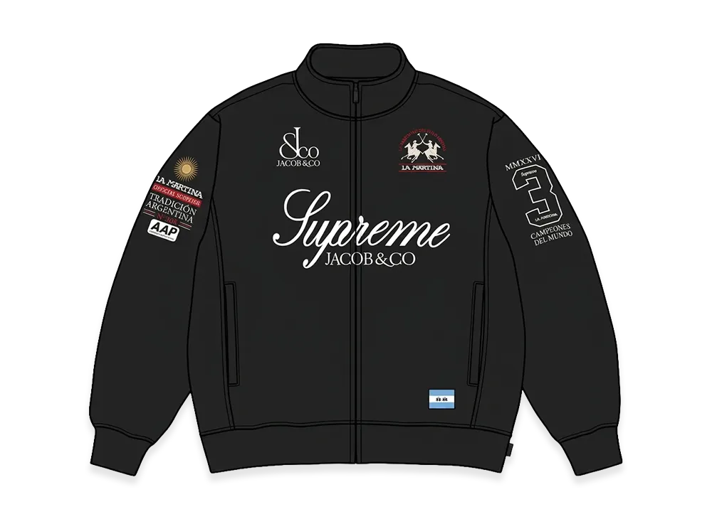 Supreme x La Martina Zip Up Sweatshirt "Black"