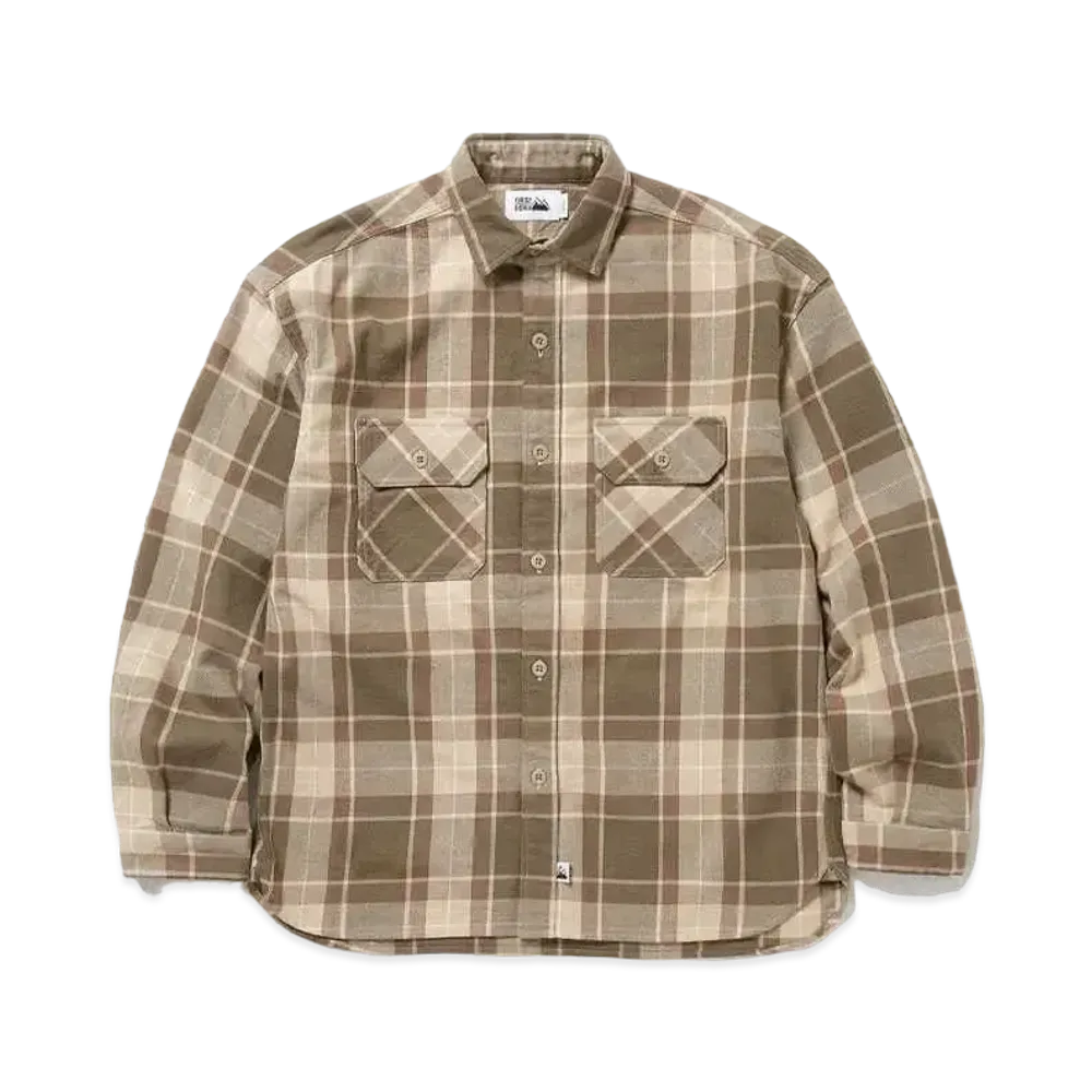 FIRST DOWN WORK L/S SHIRTS COTTON NELCHECK "Beige"