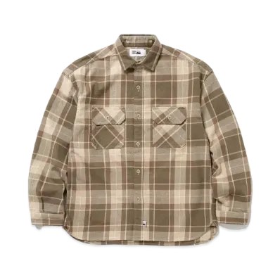 FIRST DOWN WORK L/S SHIRTS COTTON NELCHECK "Beige"