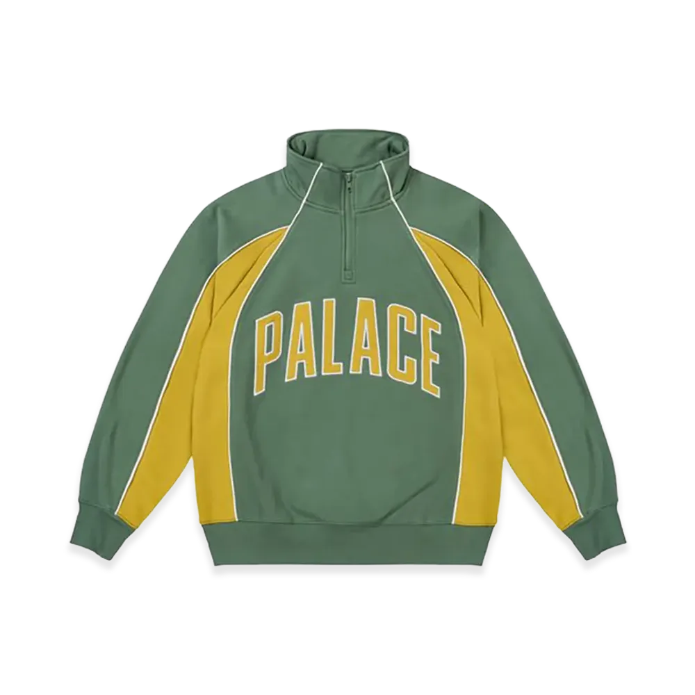 PALACE Courtside 1/4 Zip "Racey Green/Sunny Yellow"