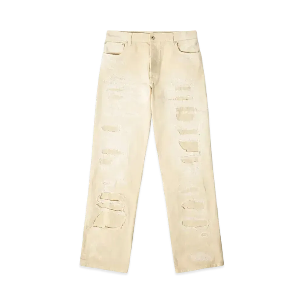 HERON PRESTON Super Distressed Reg 5 Pocket "Ivory"