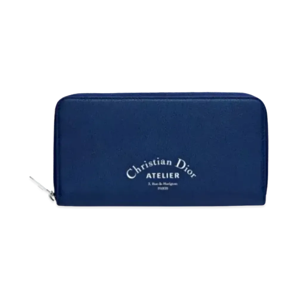 Dior Grain Touch Calfskin Wallet "Blue"