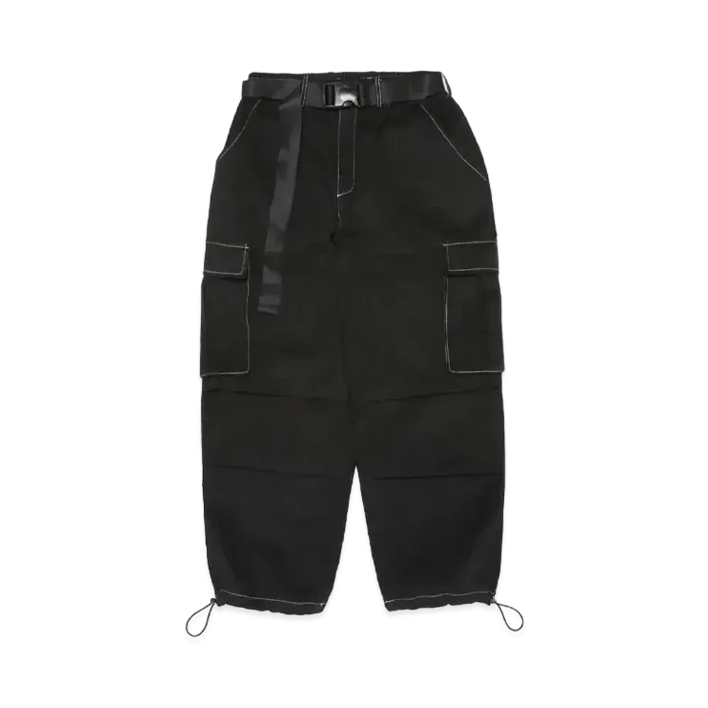 FR2 Contrast stitch Wide Pants "Black"