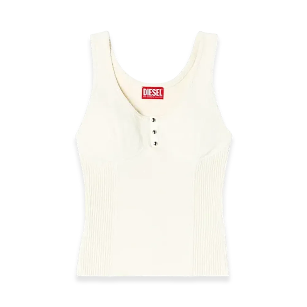 Diesel M-Lianne Knitted Tank Top With Bustier-Effect "White"