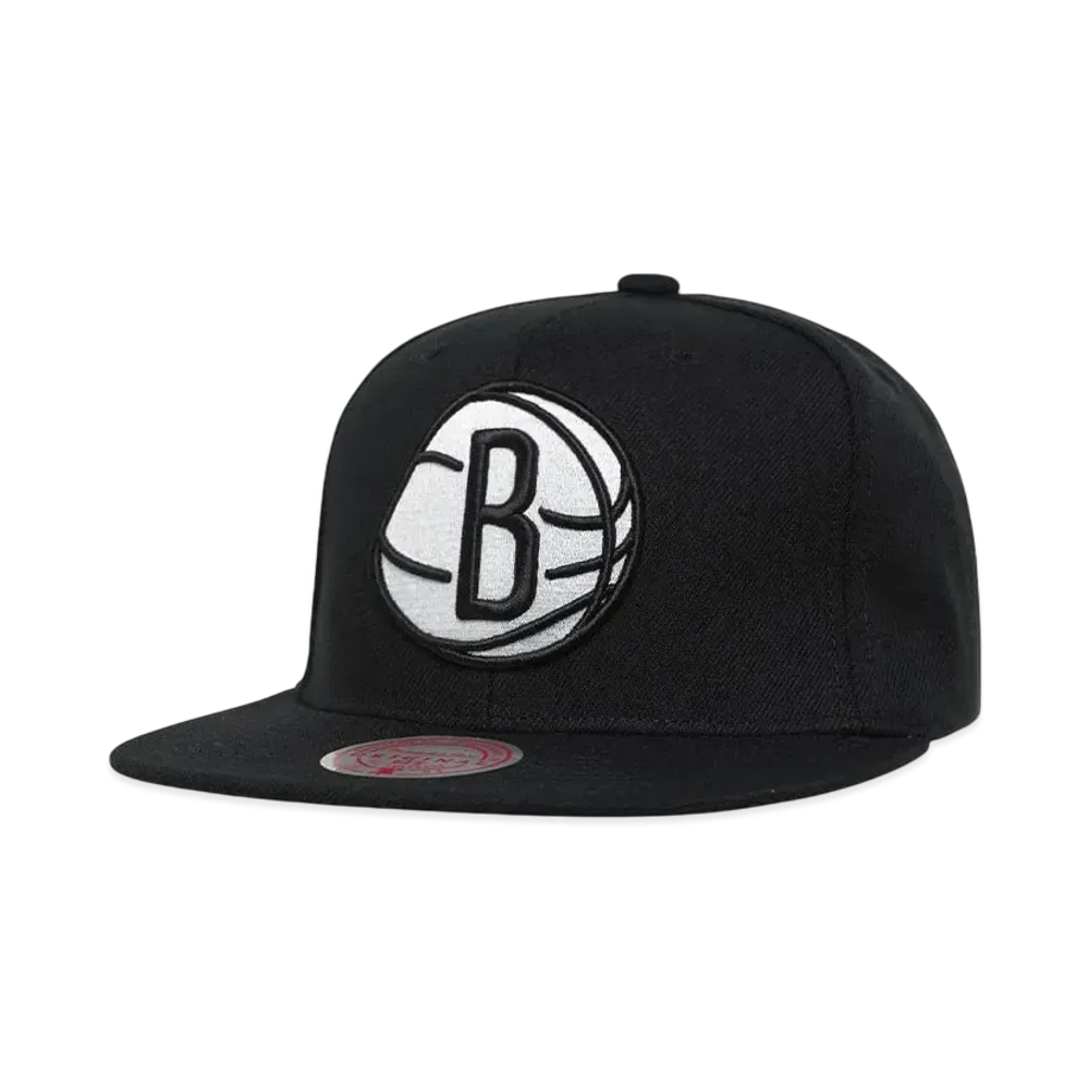 Mitchell&Ness NBA EVERGREEN BLACK WHITE SNAPBACK NETS "BLACK"