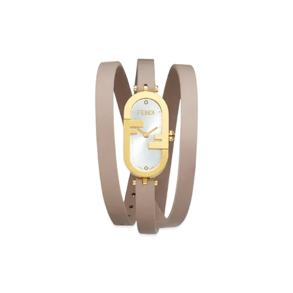 FENDI O’Lock Vertical 14.80 x 28.30mm Oval Watch With O’Lock Logo "Beige"