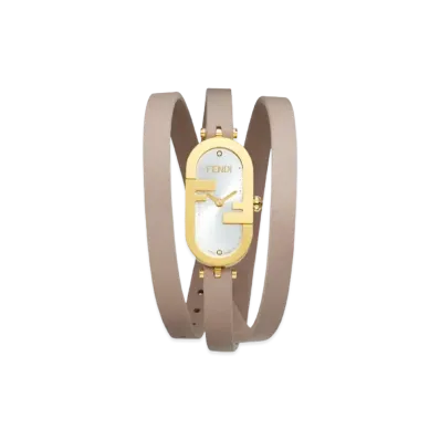 FENDI O’Lock Vertical 14.80 x 28.30mm Oval Watch With O’Lock Logo "Beige"