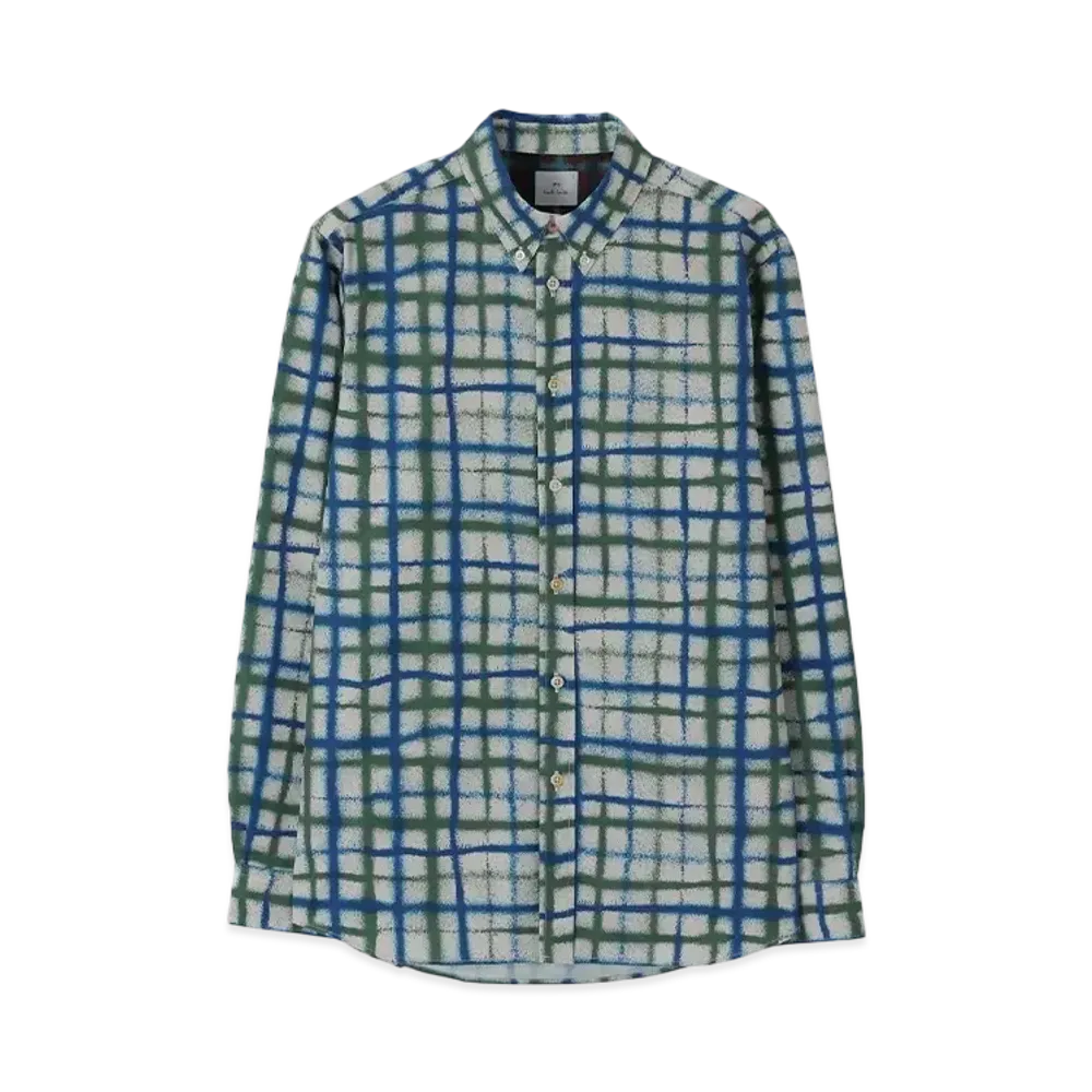 Paul Smith Spray Check Button Down Shirt "Offwhite"
