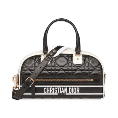Dior Vibe Medium Bowling Bag Macro Canage Calfskin "Black"