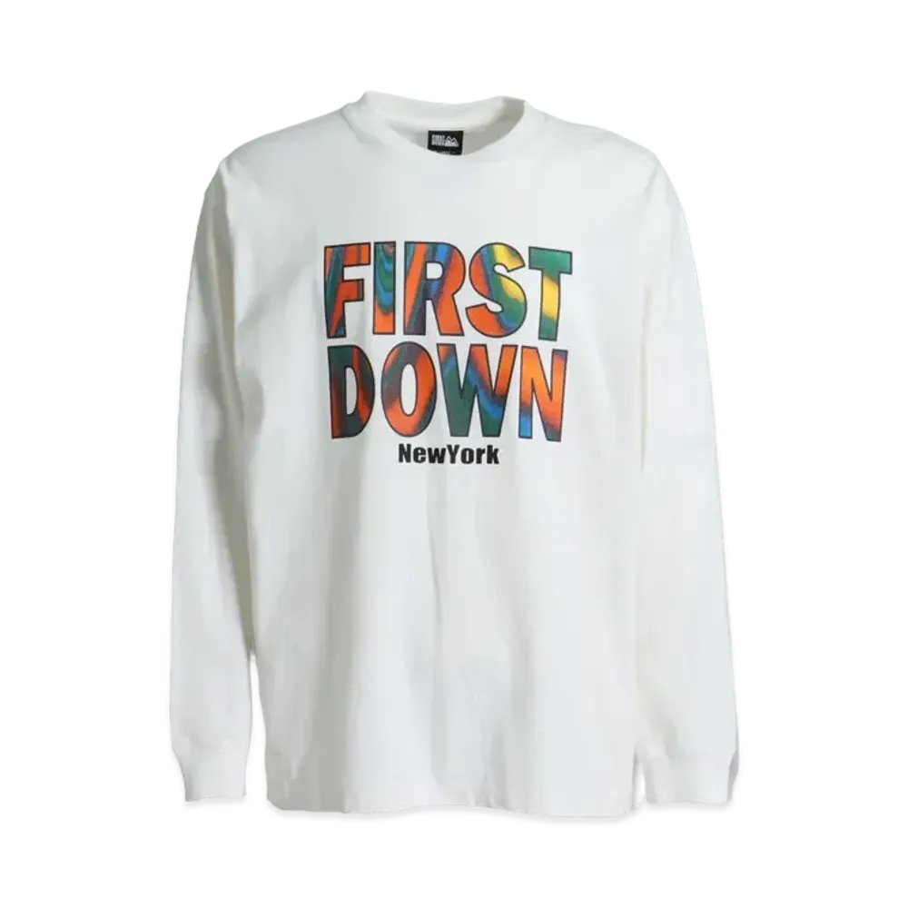 FIRST DOWN MARBLE L/S T "Off White"
