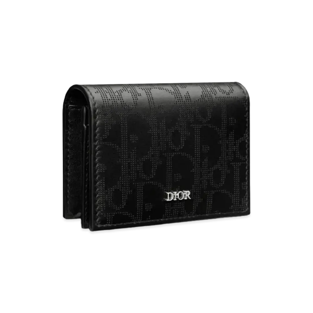 Dior Business Card Case Dior Oblique Galaxy Leather "Black"
