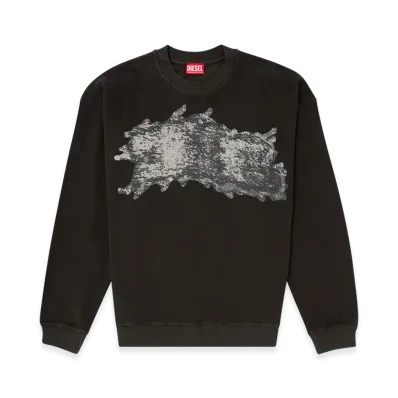 Diesel S-Valentin-Jmbv Sweatshirt with graffiti print "Dark Grey"
