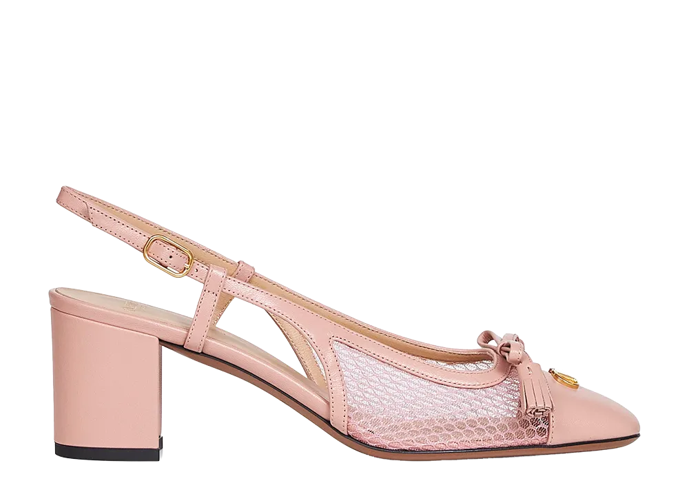 Valentino Garavani Women's Pink Mesh Vlogo Signature Pumps "Pink"