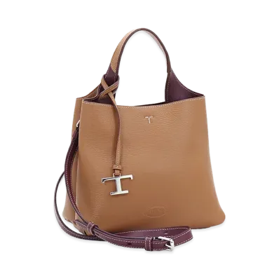 TOD'S Women's T Timeless Handbag "Brown/Bordeaux"