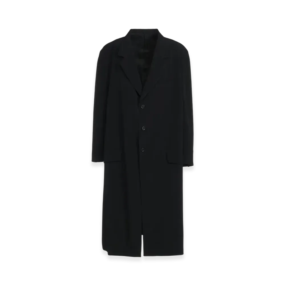 S'YTE Crepe de Chine Oversized Notched Lapel Long Jacket "Black"