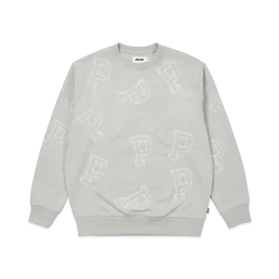 PALACE MULTI P FLATLOCK CREW "Grey Marl"