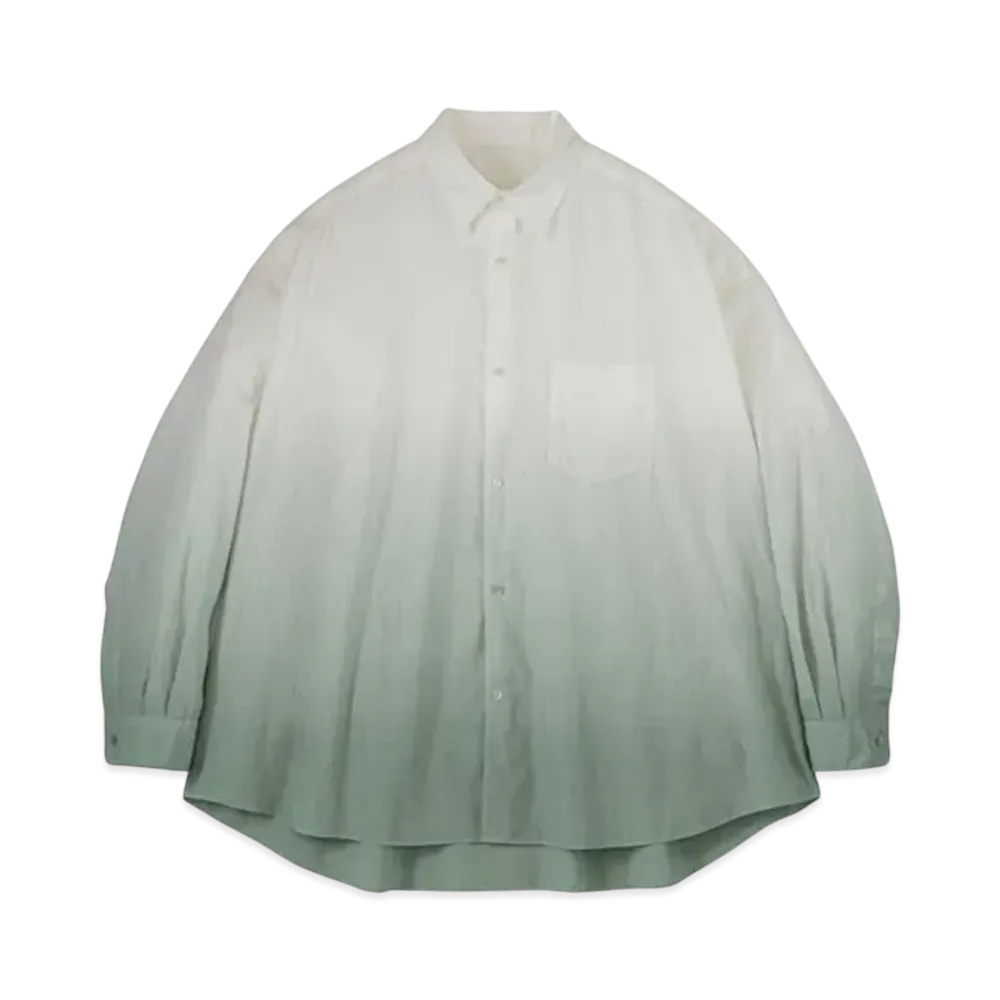 Graphpaper Broad L/S Oversized Band Collar Shirt "Pale Green"
