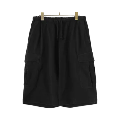 COMOLI Cotton Jersey Cargo Shorts "Fade Black"