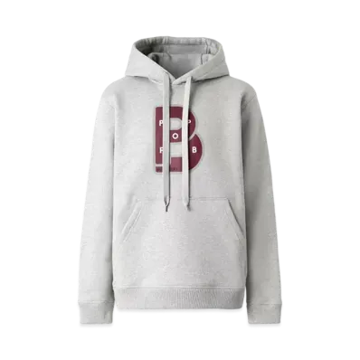 Burberry Letter Graphic Print Cotton Hoodie "Pale Grey Melange"