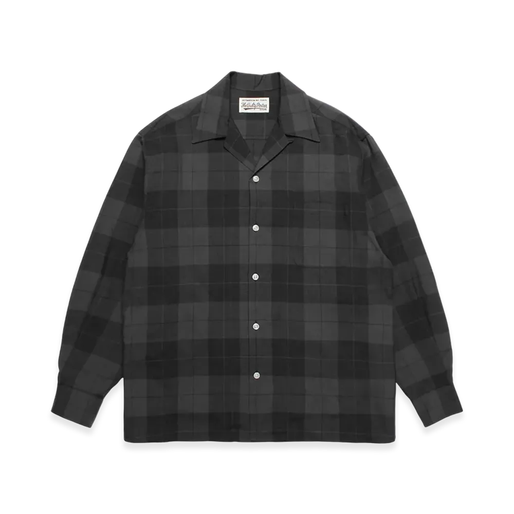 WACKO MARIA Check Open Collar Shirt "Gray"