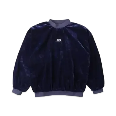 WIND AND SEA -Velour Crew Neck- "Navy"