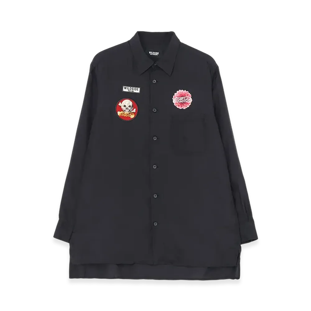 WILDSIDE YOHJI YAMAMOTO Patch Cupro Shirt C "Black"