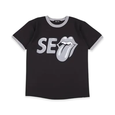 WIND AND SEA x The Rolling Stones Ringer Tee "Black/Charocoal"