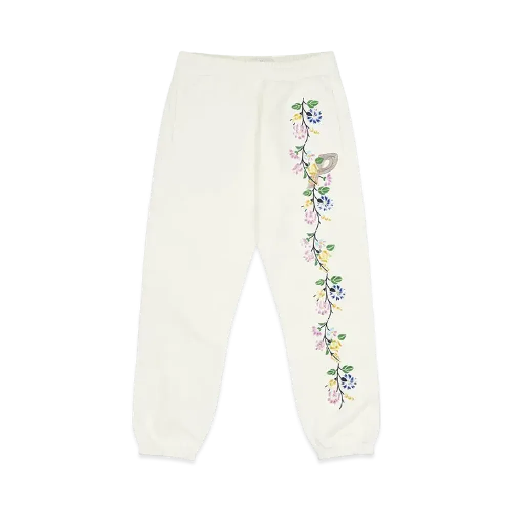 PALACE FLOWER STITCH JOGGERS "White"