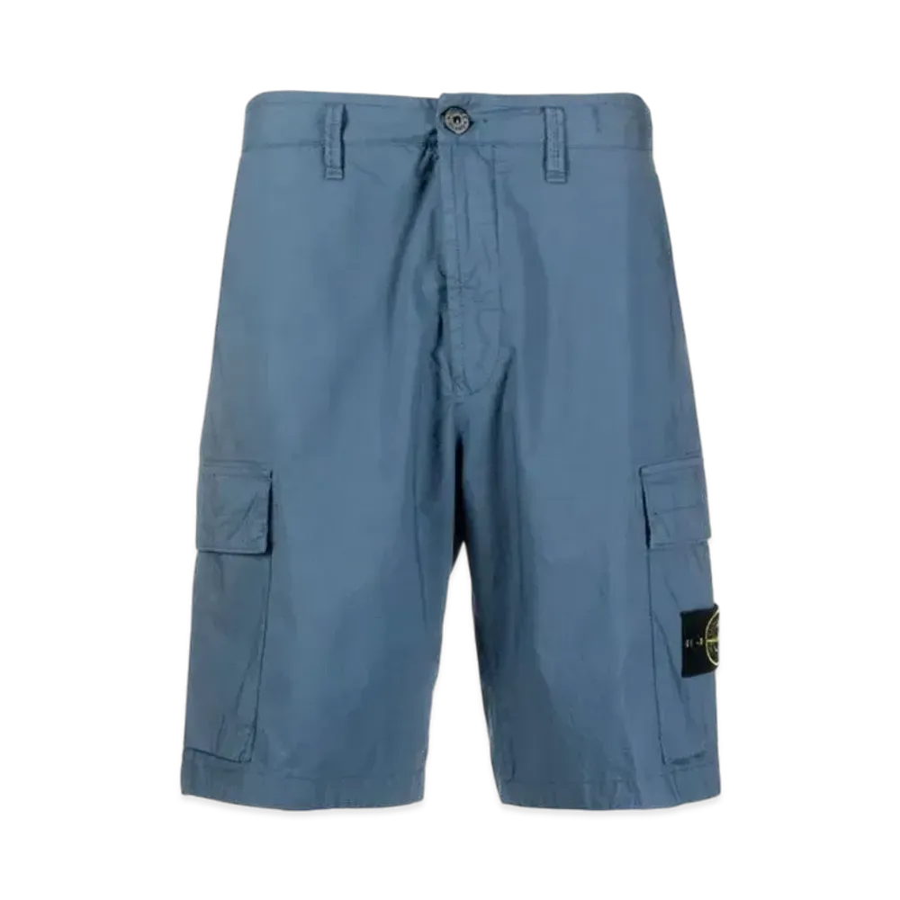 STONE ISLAND Stretch Cotton Bermuda Cargo Short "Blue"