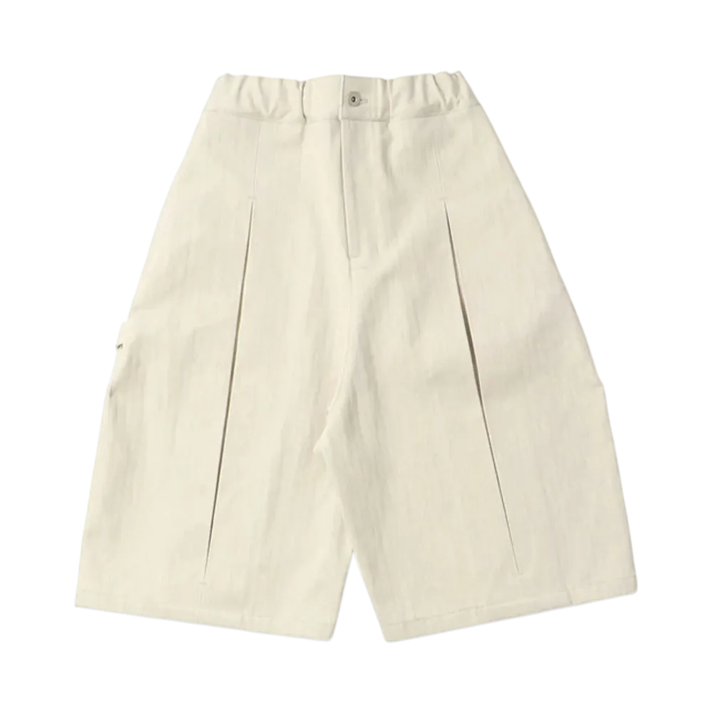 UNION Box Pleat Short Denim Herringbone "Raw Denim"