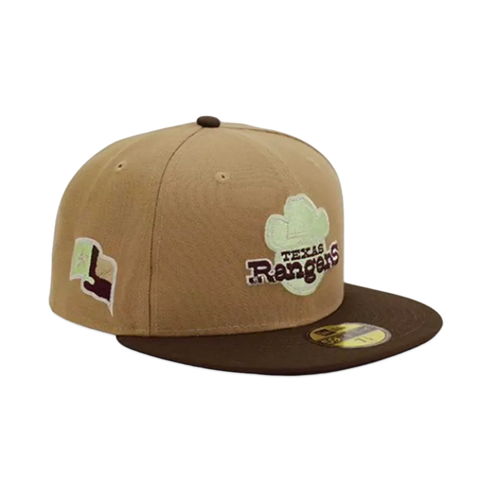 NEW ERA x THE CAP "Blood Money" 59Fifty Texas Rangers "Khaki/Walnut"