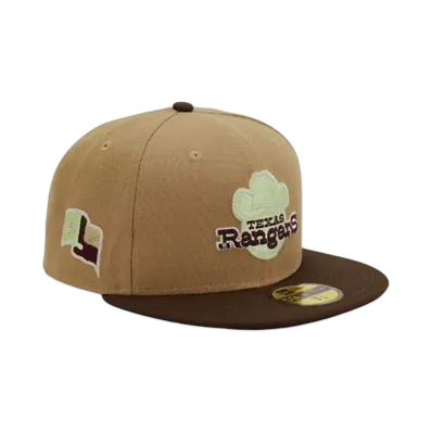 NEW ERA x THE CAP "Blood Money" 59Fifty Texas Rangers "Khaki/Walnut"