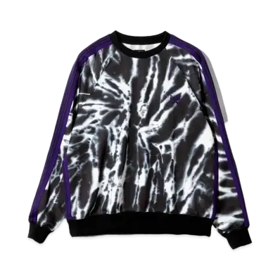 Needles for NEPENTHES Track Crew Neck Shirt - Poly Smooth / Tie Dye Printed "Black"
