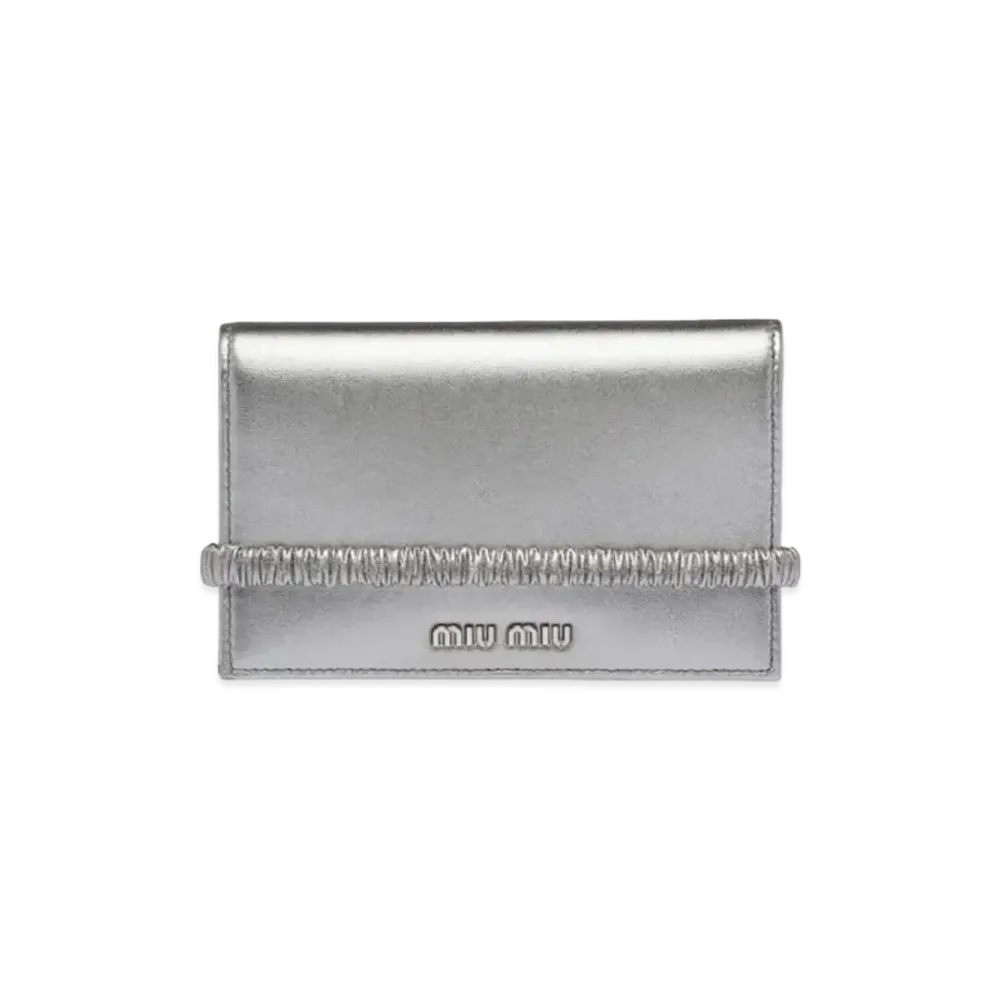 MIU MIU Nappa Leather Wallet "Silver"