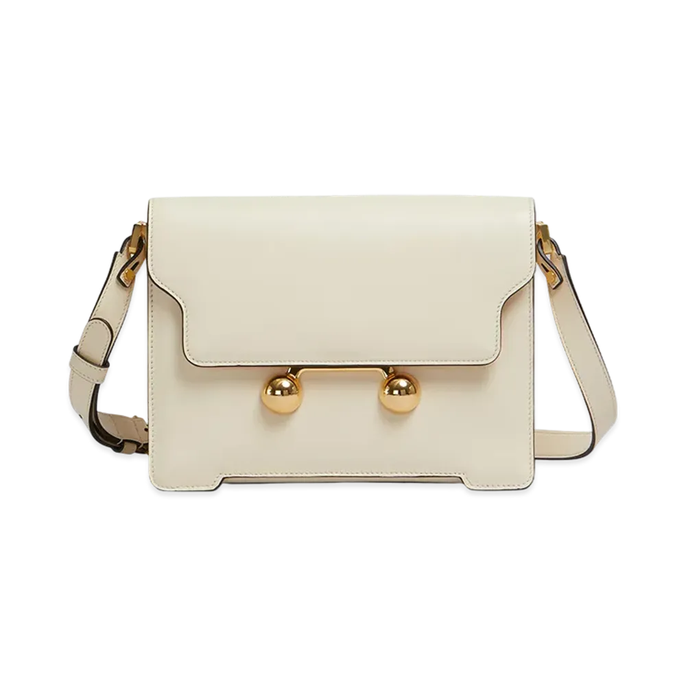 MARNI Trunkaroo Medium Shoulder Bag in Leather "Shell"