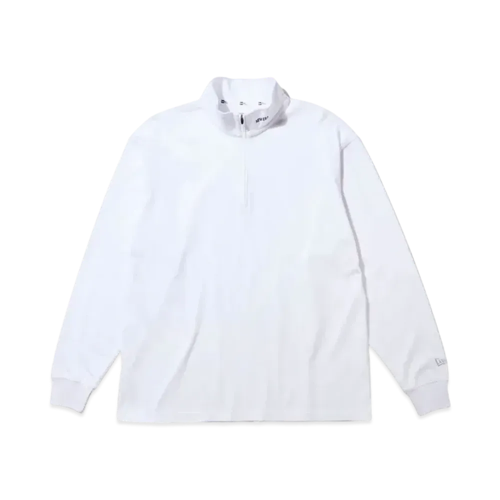NEW ERA Performance Apparel Long Sleeve Oversized Half-Zip Performance T-Shirt "White"