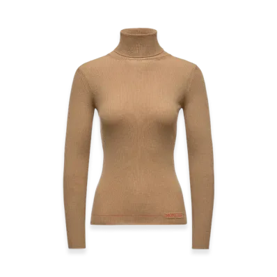 MONCLER Logo Wool Polo Neck Jumper "Beige"