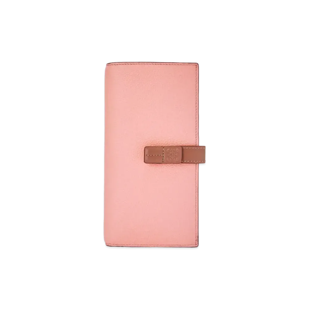 LOEWE Large Vertical Wallet In Grained Calfskin "Blossom/Tan"