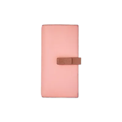 LOEWE Large Vertical Wallet In Grained Calfskin "Blossom/Tan"