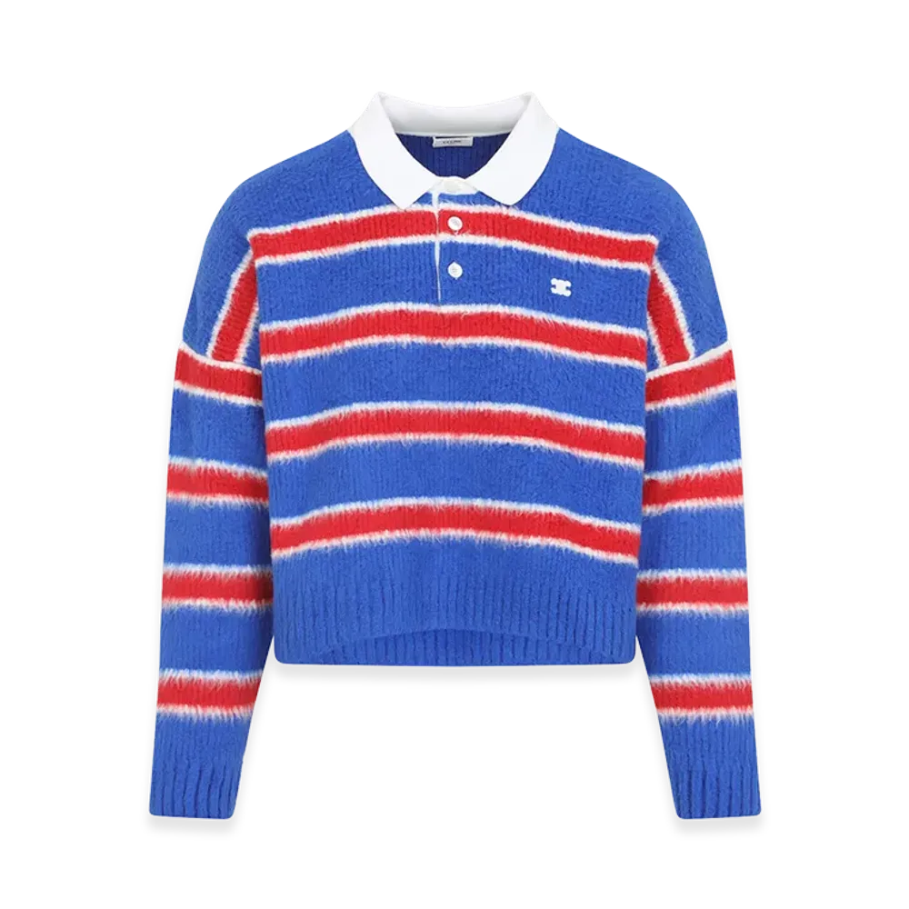 CELINE Long Sleeve Polos "Blue"