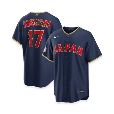 Nike 2026WBC World Baseball Classic Yusei Kikuchi Japan Baseball Road Stadium Jersey "Navy"