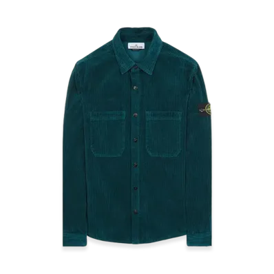 Stone Island 11311 11 Corduroy 400 TC Overshirt - 23FW "Petrol Green"