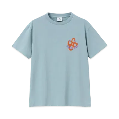Paul Smith Women's Happy Flower Short Sleeve T-Shirt "GrayishBlue"