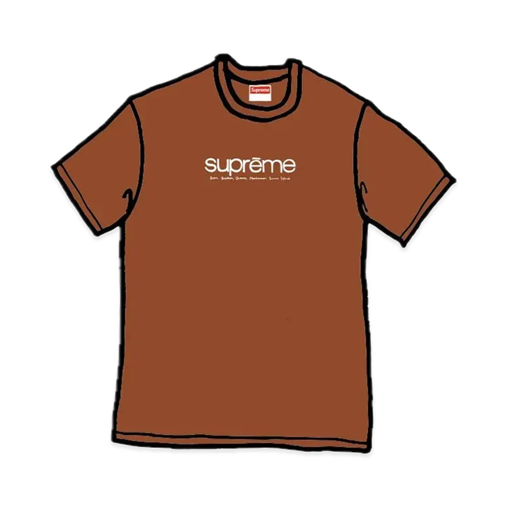 シュプリーム ファイブ ボロー Tシャツ "ブラウン"