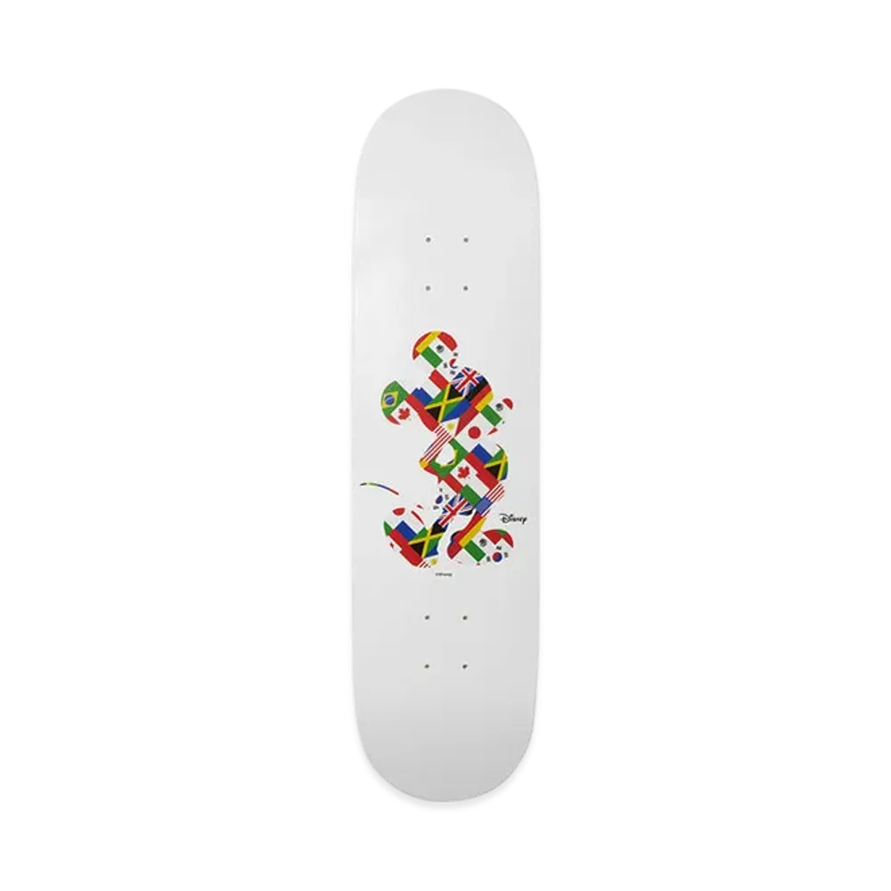 HUF x Disney Mickey Mouse Mickey Worldwide Tour Skate Deck "White"