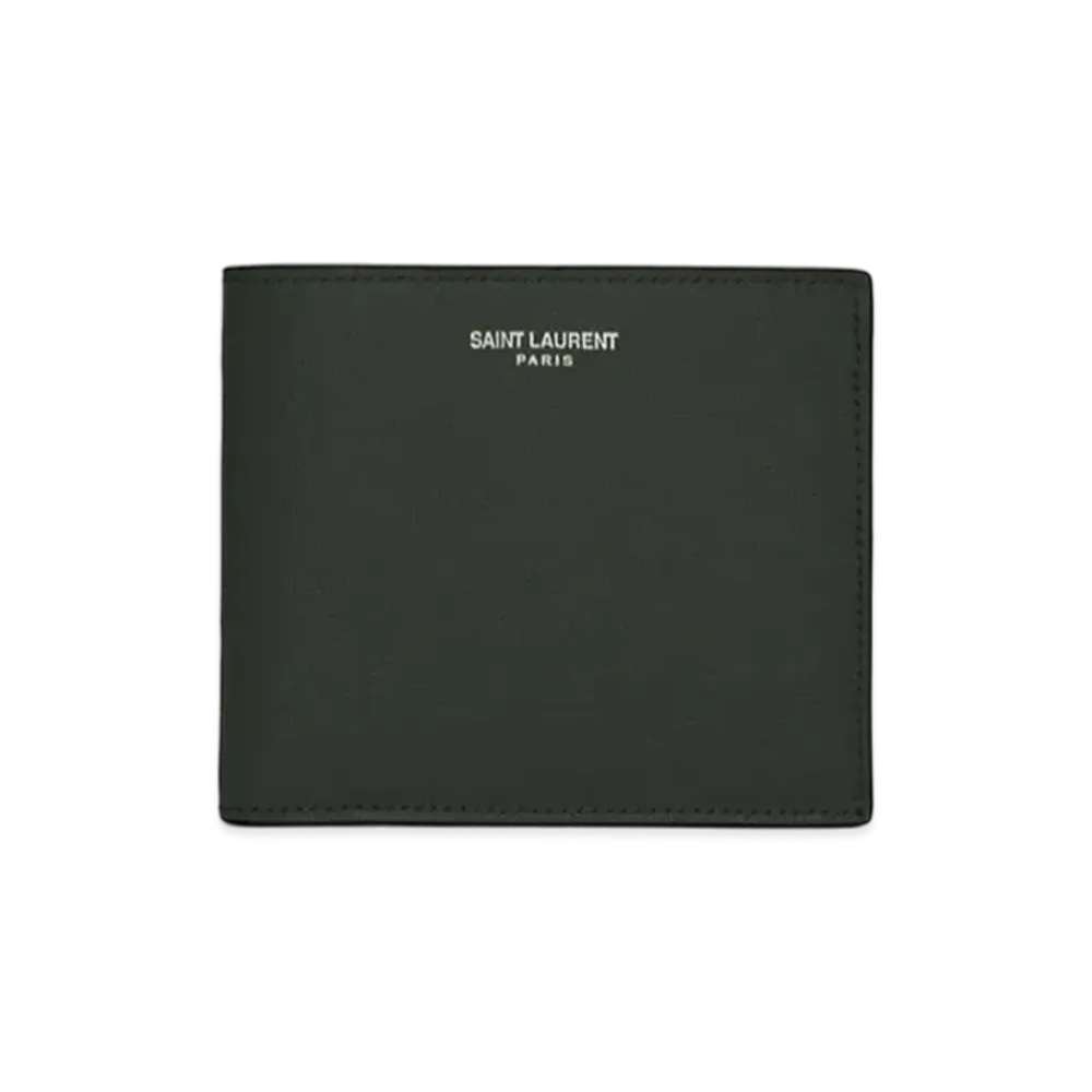 SAINT LAURENT East/West Wallet In Grain De Poudre Embossed Leather "Dark Green"